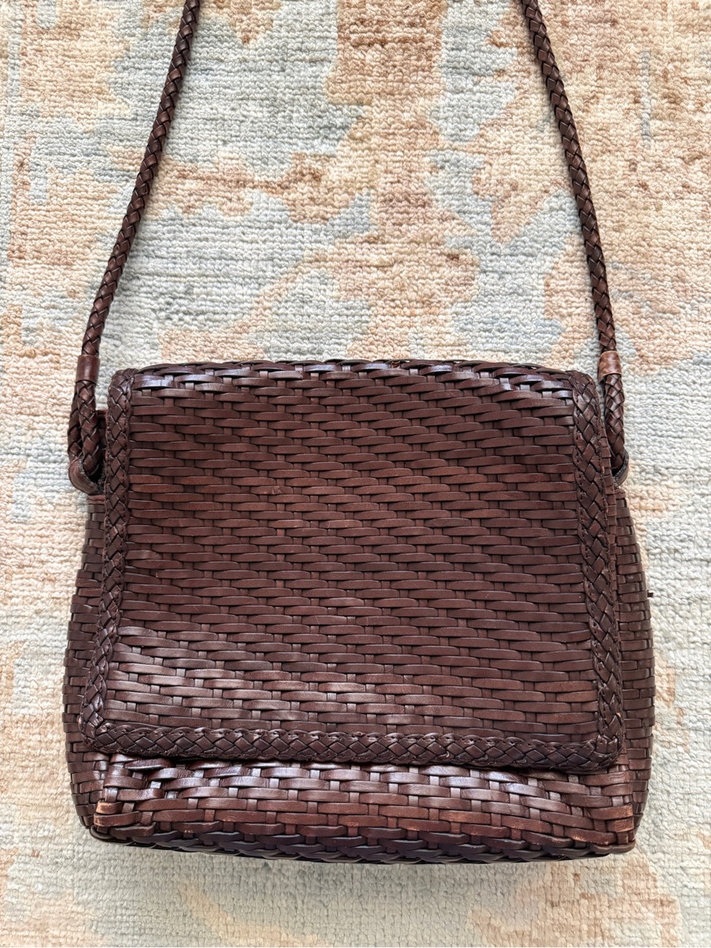 Vintage Talbots Leather Woven Purse - Picture 2 of 5